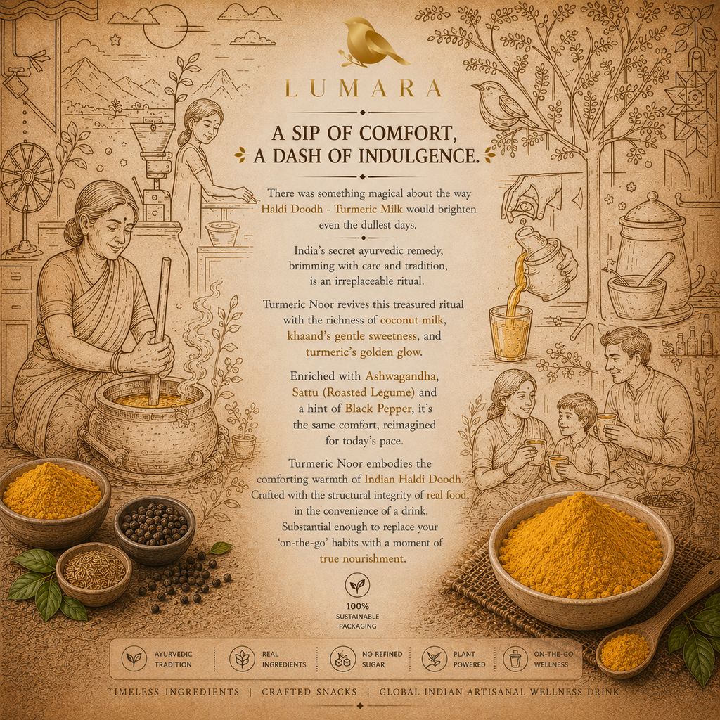 Lumara Turmeric Noor roasted chana sattu turmeric drink