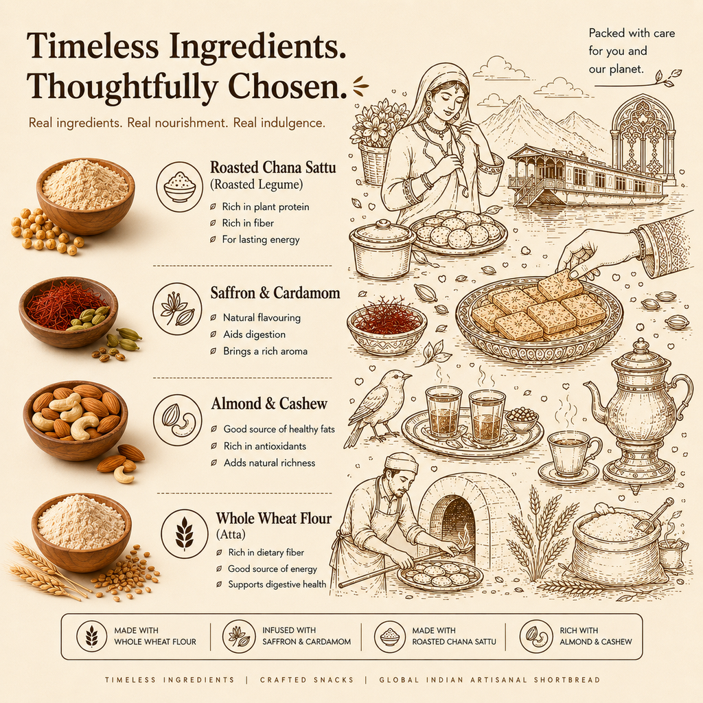 Lumara Wholewheat Saffron Shortbread Kashmiri Roth